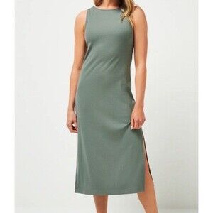 Travis Matthew Hadley wood Ribbed Dress In Agave Green Size Medium